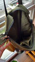 Checkered Tote Bag with Zipper